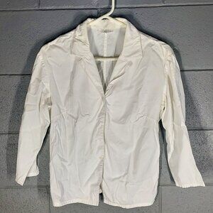 Wardrobe 3/4 Sleeve, Button Up Shirt - White -Small